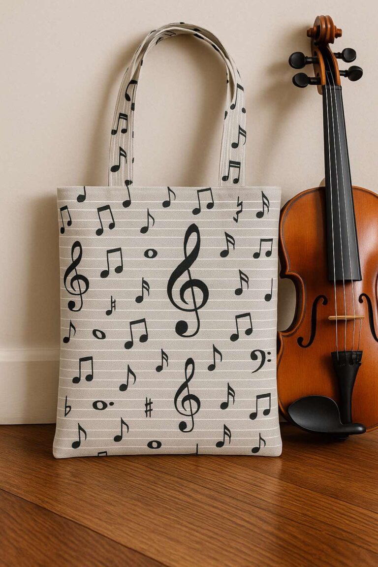 “Tote Bag – Key Sol”: A stylish, music-themed tote for musicians and art lovers.